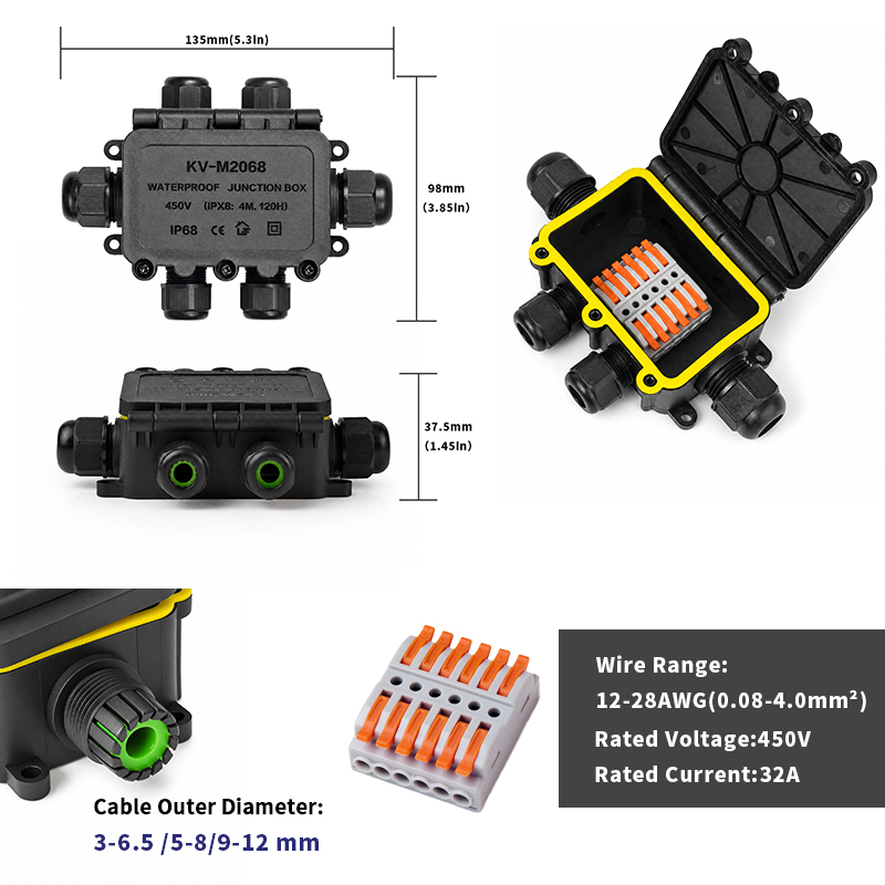 IP68 Waterproof Junction Box 2 - огляд і ціна Cable Gland Waterproof